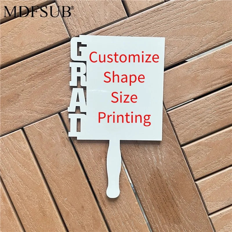 CARB P2/REACH Premium Sublimation Graduation Paddle Fan DIY High Glossy Printing for Grad 2026 - 14Y Factory Wholesale