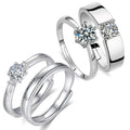 SC Minimalist 925 Silver Plated Couple Ring Set Romantic Valentine's Day Gift Fashion Adjustable Single Diamond Wedding Rings