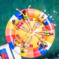 6 Person 10FT Sea Water Toys Flying Crazy UFO Inflatable Towable Spinning UFO Disco Boat for Outdoor Water Fun