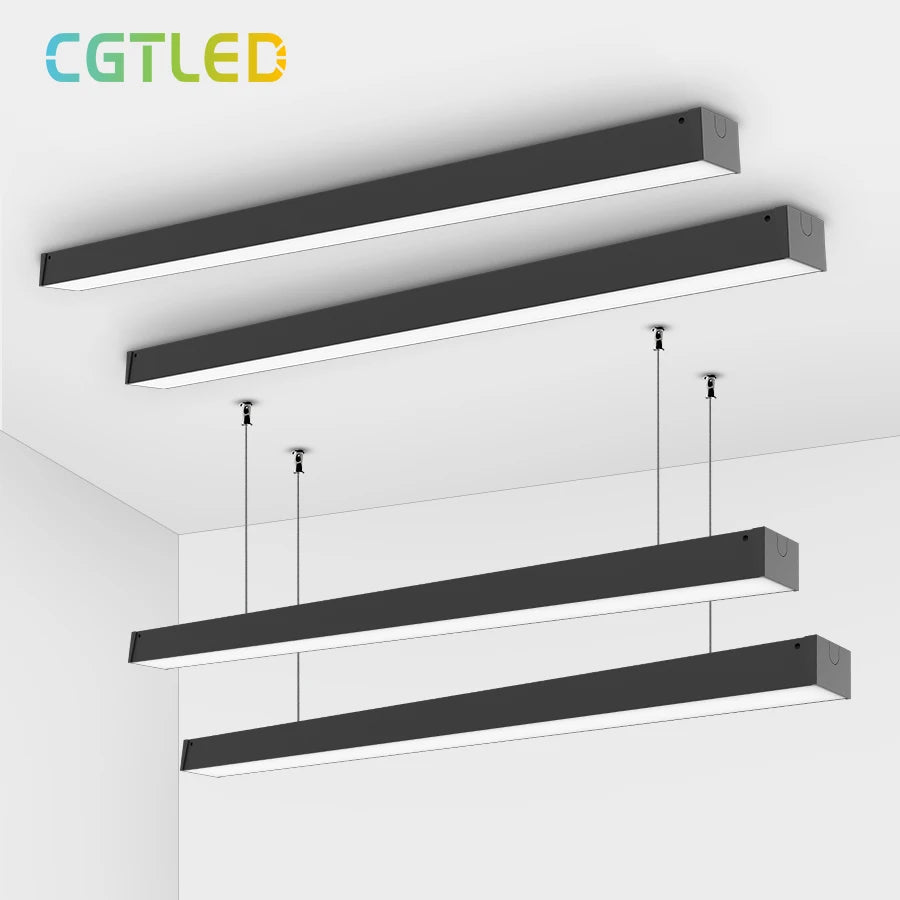 CGT Stock 1200mm 40W 3CCT Switch Dimmable LED Linear Pendant Light Modern Design Aluminum Lighting Fixture