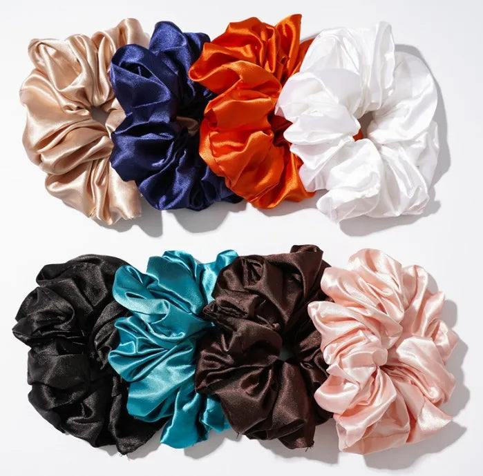 Big Hair Scrunchies Satin Hair Ties Ponytail Holder Satin Silk Scrunchies for Hair