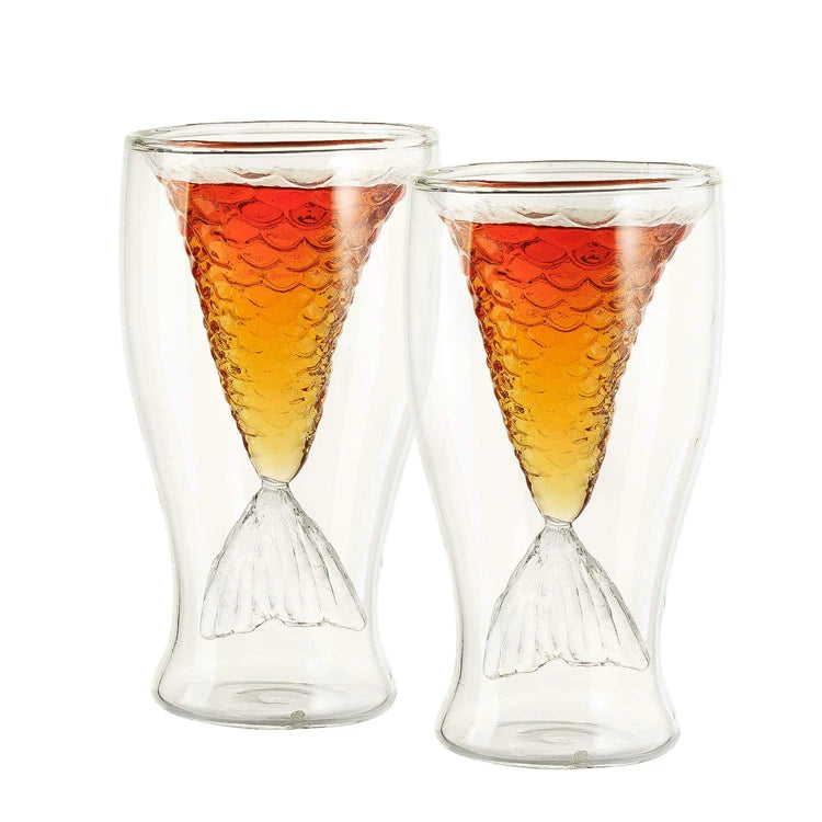 Wholesale 2024 Unique Design Exquisite Mermaid Shaped Bar Hotel Whisky Glass Cup
