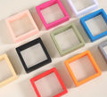 Protect Jewellery & Stones Floating Case PET Membrane Jewelry Ring Pendant Display Stand Holder Packaging Box