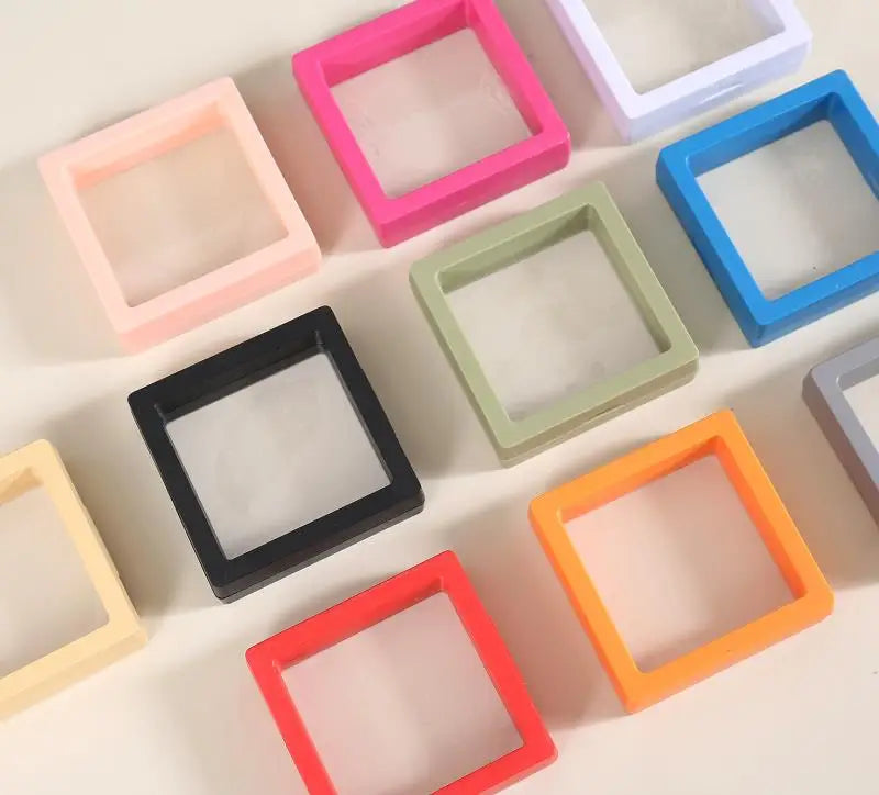 Protect Jewellery & Stones Floating Case PET Membrane Jewelry Ring Pendant Display Stand Holder Packaging Box