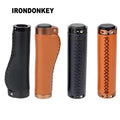 IRONDONKEY Retro Cowhide PU Leather Handmade Lockable Handle Cover for BMX Mountain Bike Handlebar Grips