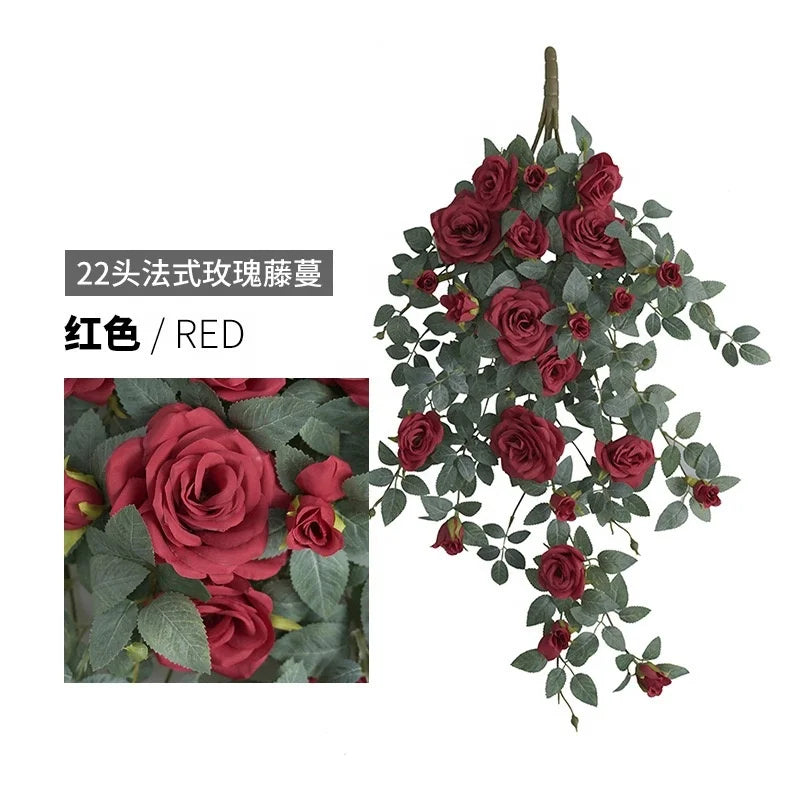 Modern Eco-friendly Artificial Flowers Indoor Hanging Vine Wall Decoration Home Decor with Natural Look