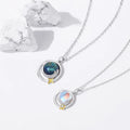 S925 Friendship Couple Necklace Korean Version Glazed Pendant Personalised Necklace Moonstone Necklace Silver