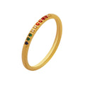Colored Zirconium Full Sky Star Fine Ring Personality Ring Stainless Steel Jewelry