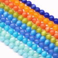 Kelingna 4~12mm Multi Color Natural Cat's Eye Smooth Round Gemstone Loose Beads GIC Certified for Jewelry Making MegaBDM