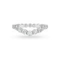 18K Gold Lab Grown Diamond Fashion Ring with V-Shaped Wave Band Full Diamond Round Cut DEF VS Eco-Friendly