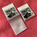 Skull logo Silk Screen Printing Satin Size Labelcenter Fold Silk Satin Neck Label for Garment