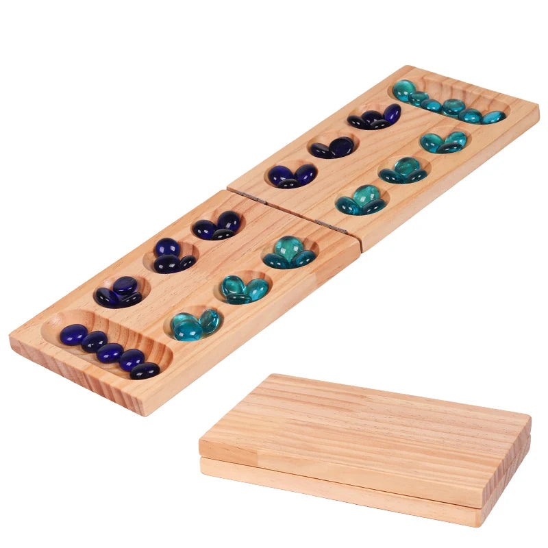 Novelty Creative Gem Chess Set 48 Interactive Wood and Glass Stones Educational Toys for Parents and Kids to Play Together