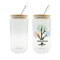 2022 Best 12oz 16oz 20oz Transparent Clear Sublimation Glasses Drinking Beer Can Tumbler with Bamboo Lid and Glass Straw