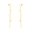 Unique Round Chain 18K Gold Plated Dangle Long Earrings Stainless Steel Wedding Party Fashion Jewelry Drop Earrings for Women