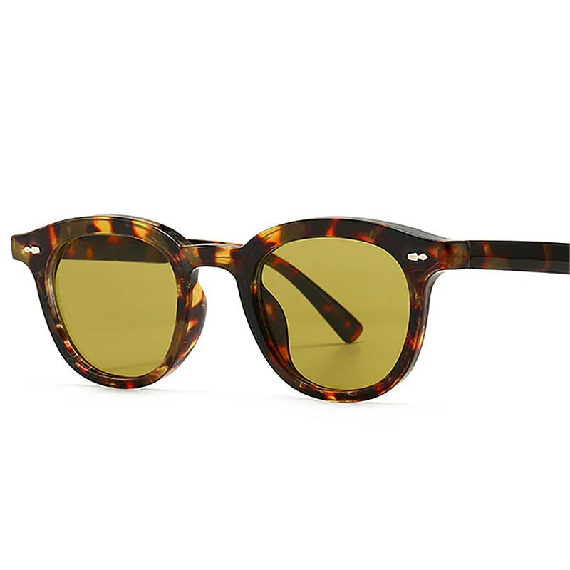 Custom Logo  Fashion Vintage Anti Blue Light Square Sunglasses Leopard Small Frame Sunglasses Men Women