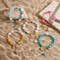 New Arrival Bohemian Style Pearl Beaded Bracelet Beach White Shell Starfish Pendant Shell Bracelet for Women