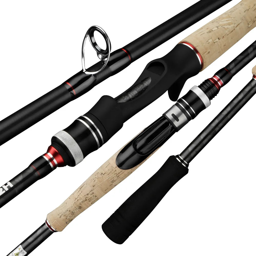 Wholesale 2.19m 2.28m 2.4m High Carbon Fiber Guide RingXH XXH Fishing Lure Rods 2 Sections Fishing Lure Rod