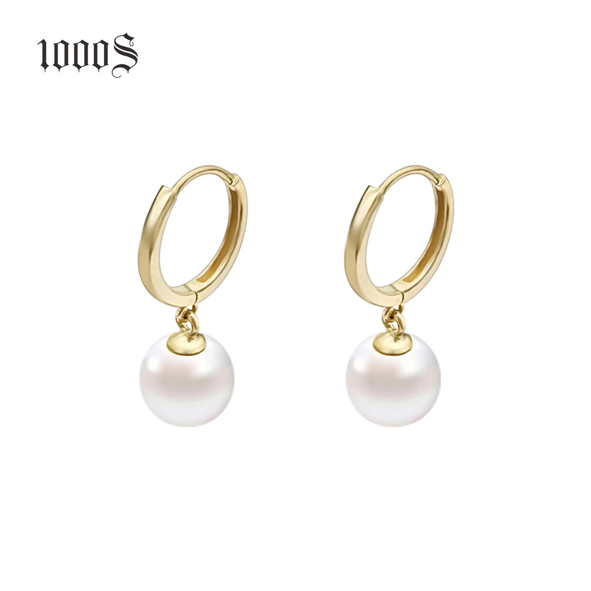 Women's Dainty 14k Real Gold Freshwater Pearl Huggie Hoop Earrings 14k Yellow Gold Wholesale