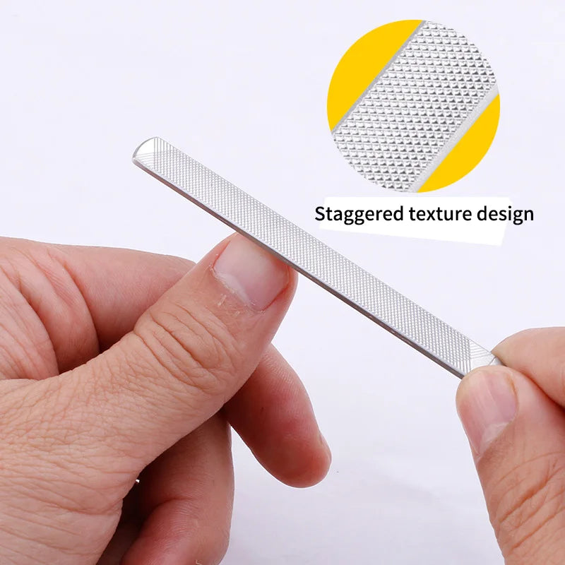 Professional YULI SFZ-10 Sapphire Stainless Steel Nail File & Buffer Luxury Reusable Durable Manicure Pedicure Tools