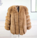 Classic Design European  Fashion Real Fox  Fur Jacket Fur Long Coat