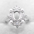Semi Mount 5*7mm Sterling Silver Ring Empty Frame Blank Support Claws Setting S925 Base Hold Without Center Stone for DIY Inlay