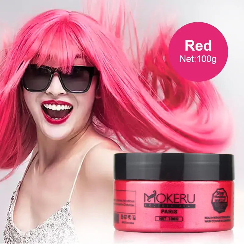 10 Colors Temporary Hair Coloring Wax Heat Protection Ammonia-Free UV Protection Strong Hold Mineral-Rich Anti-Frizz Natural