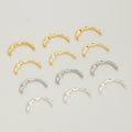 18K Gold Plated Brass Rings DIY Jewelry Accessories Irregular Semi-finished Ring Baroque Semicircle Shaped Ring