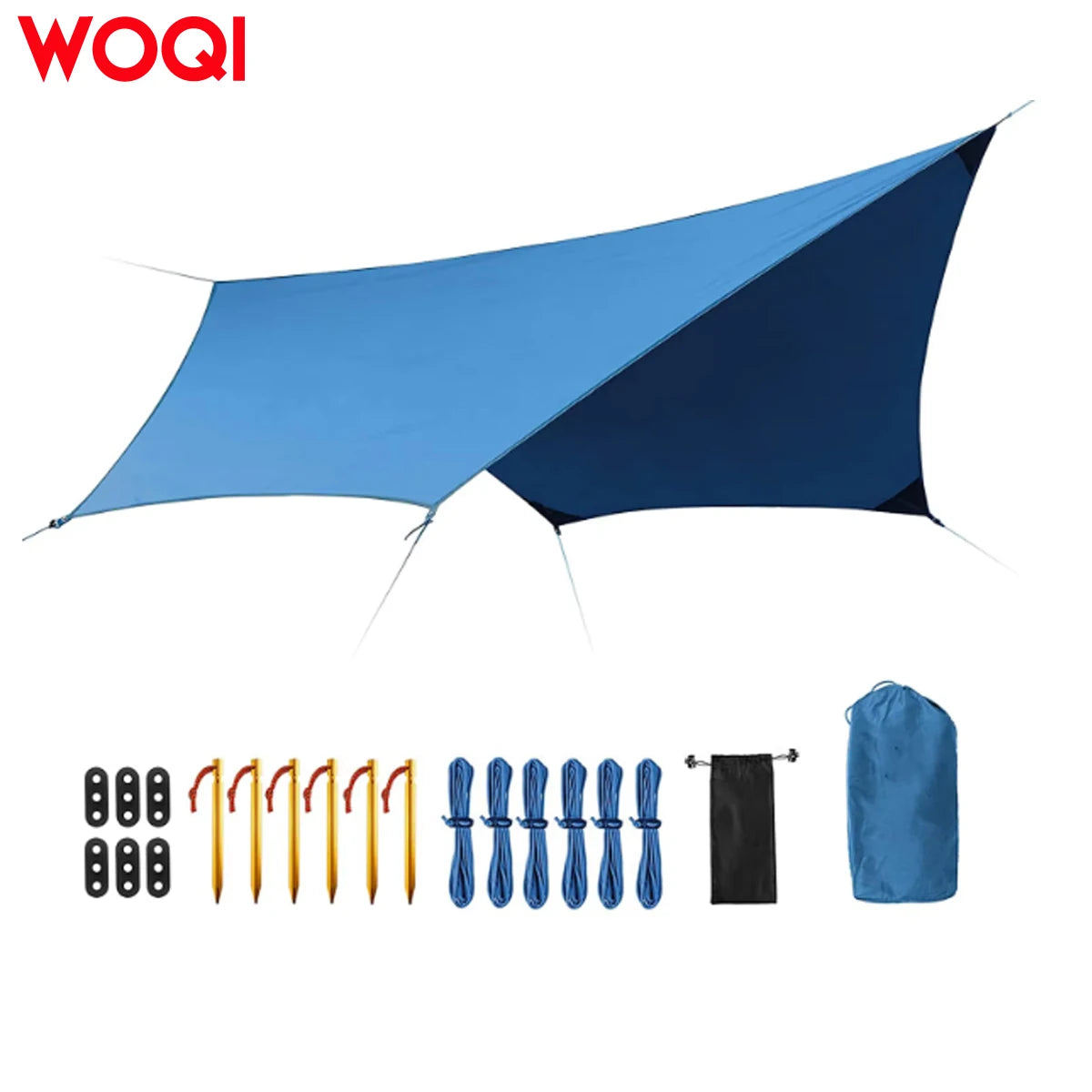 For Woqi Durable Tarp for Hammock Camping Rain Fly Waterproof Tent Footprint Smooth Outdoor Awning for Hiking