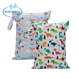 Babyshow Big Size Mom Bag for Cloth Diapers Washable Reusable Baby Wet Bag Waterproof Pul Fabric Zipper Diaper Bag