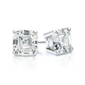 Trendy 3A White Cubic Zircon Square Gemstone Stud Earrings 925 Sterling Silver Fashionable Jewelry for Women Asscher Cut Parties