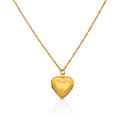 Chris April Fashion Jewelry PVD Gold Plated 316L Stainless Steel Locket Pendant Necklace with Singapore Chain