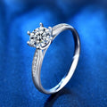 XJZ021 1.0ct 6.5mm DEF Round Rhodium Plating 925 Silver Moissanite Ring Diamond Test Passed Jewelry Woman Girlfriend Gift