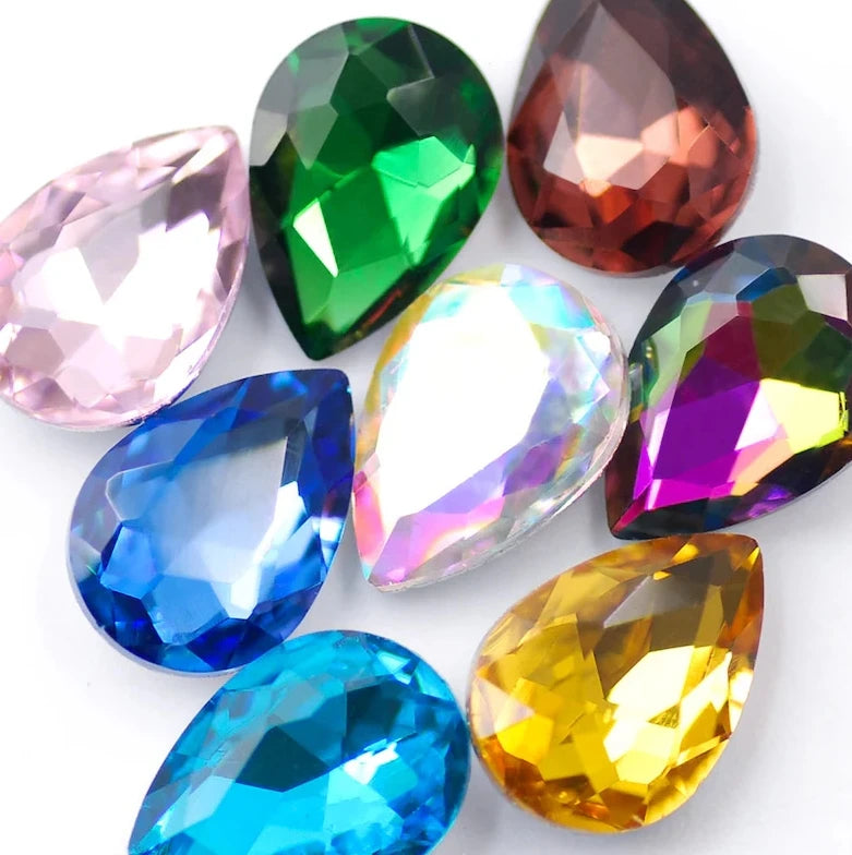 Wholesale 10*14mm Waterdrop Crystal Stone Beads High Quality Bulk Rhinestones for DIY Garment Accessories