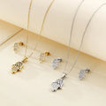 Wholesale Fashion Luxury Jewelry Set Palm Pendent Necklace Earring Set for Women Stainless Steel Necklace Earring