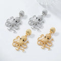Vintage Metal Octopus Stud Earrings for Women Party Jewelry
