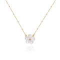 Joolim Fashion Jewelry 18K Gold Plated Flower White Shell Pendant Necklace for Women