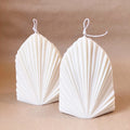 D54 DIY Geometric Stripe Design Silicone Palm Spear Candle Mold Unique Sculpture Pillar Candle Mould for Art Deco