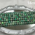 Wholesale Natural Stone Beads 14mm 8mm Beads Green Grass Agate Plated Round Beads for Jewelry Making