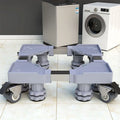 Strong and Rigid Removable Plastic Washing Machine Base with Wheels for Appliance Storage Furniture Bathroom Fridge Stand Base