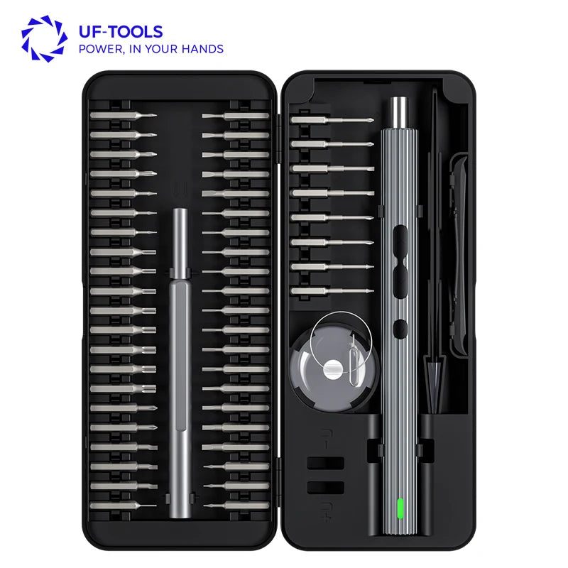 Kingsdun 58 Pcs Bits Mini Lithiumbattery Cordless Screwdriver DIY 3.7V Rechargeable Screwdriver for Iphone Repair Tools