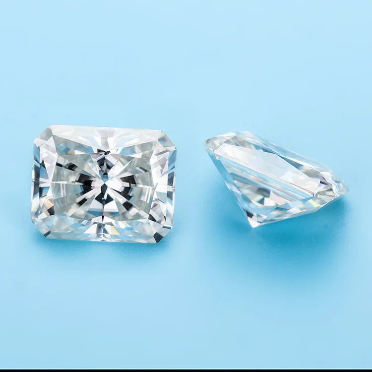 SICGEM White D Color Moissanite Stone 4*6mm Radiant Cut VVS1 Purity Grade Synthetic Diamond 0.8ct Gemstone with Certificate