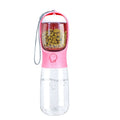 2 in 1 Pet Food Water Bottle 300ml 550ml Dog Feeding Travel Water Bottle with Food Storage and Hang Leash Pet Drinking Bottle