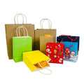Custom Packaging Bag Design Your Own logo Flat Handle Takeaway Carry Brown Kraft Paper Bag