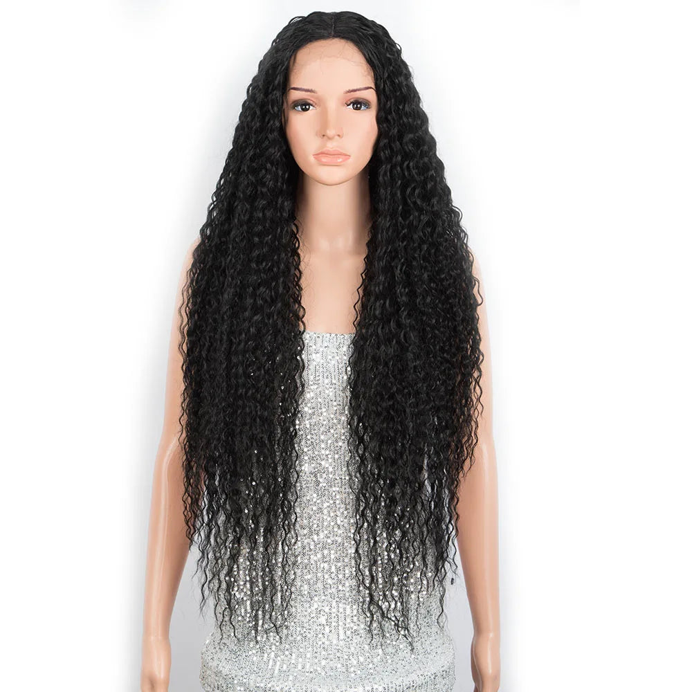 For for Women Long Part 34 Inch Curly for Blonde Wig Dark Roots Wavy Heat Resistant Synthetic Transparent Lace Front