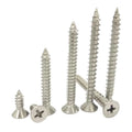 Din7982 Metric Self-Tapping Screw Countersunk Flat Head 304/316 Stainless Steel Polished Surface A2/A4 Grade for Cross Chipboard