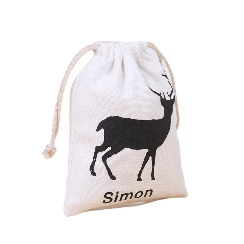 Customized Recyclable Cotton Handheld Canvas Bags Wholesale Blank Drawstring Backpack White Shopping Bag Shoe Dust Pouch