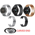 Curved End 22mm Solid 316L Stainless Steel Smart Watch Strap Breathable Three Link Band for Samsung for Galaxy Watch 4 46mm