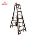 4X8 Modern Lightweight Industrial Black Extension Stand Telescopic Multipurpose Folding Ladder Wheels 150kg Capacity Aluminium