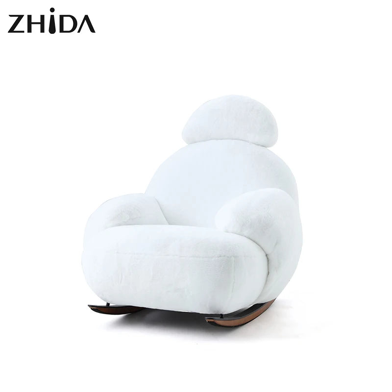 Zhida Living Room Furniture Modern Design Wingback Leisure Relax Lounge Rocking Chair Reclining Accent Chair