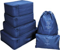 6-Piece Fashion Durable Packing Cubes Travel Luggage Organizers with Zipper Closure for Unisex Use